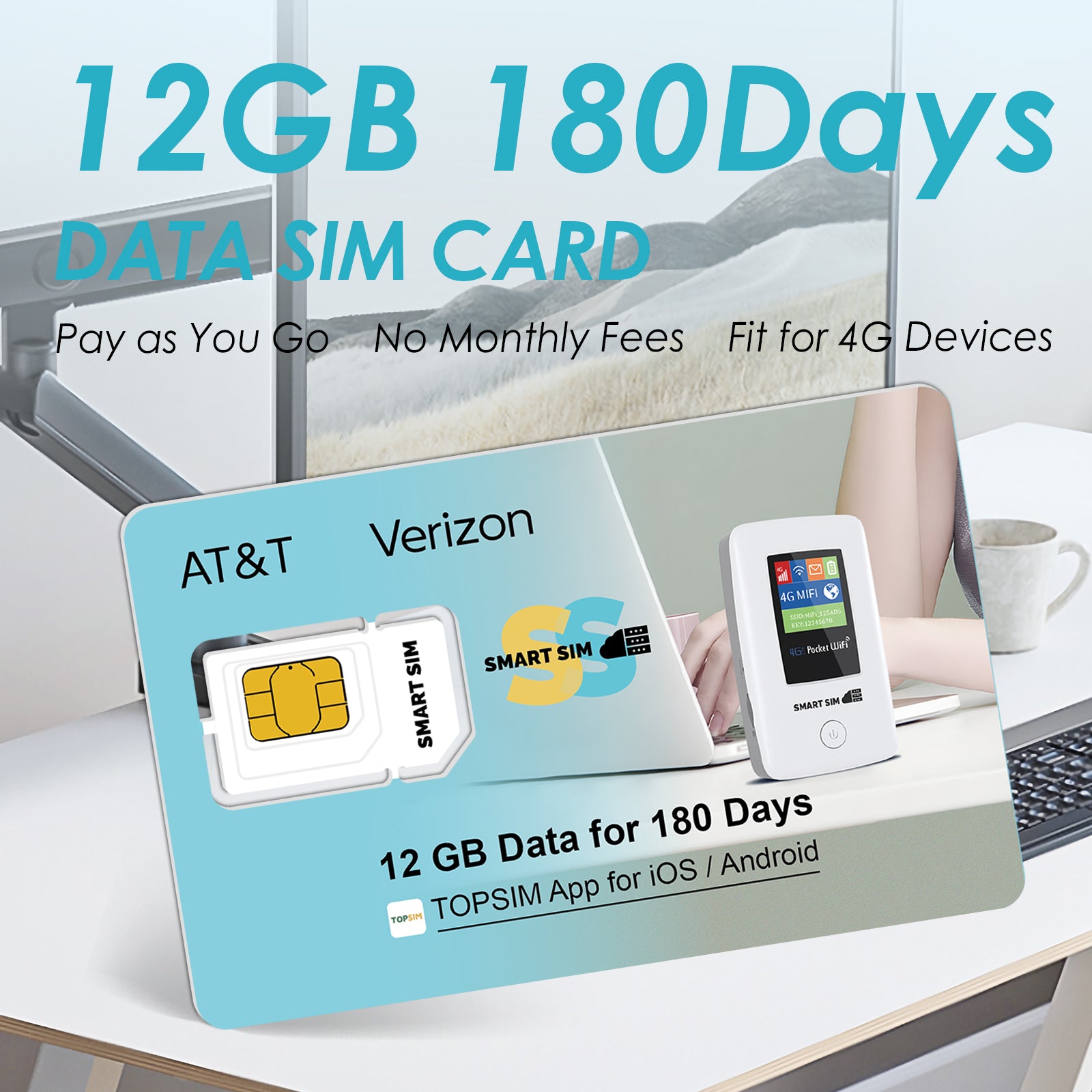 12GB for 180 Days Data SIM – SmartSimPro