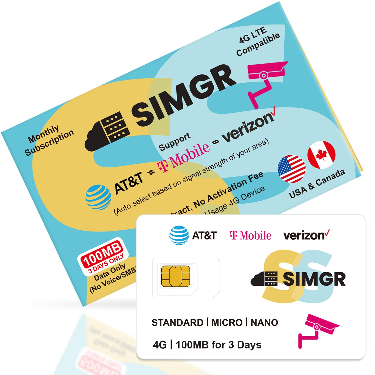 Prepaid Data SIM|Free 100MB |For Camera