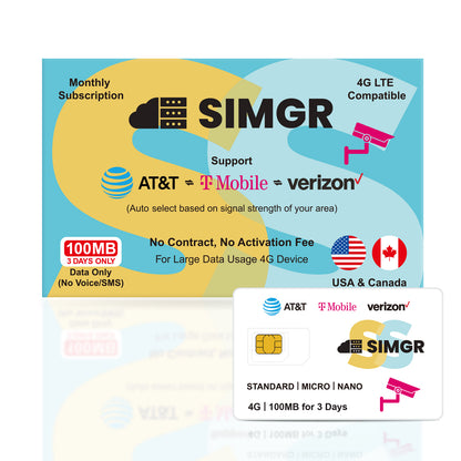 Prepaid Data SIM|Free 100MB |For Camera
