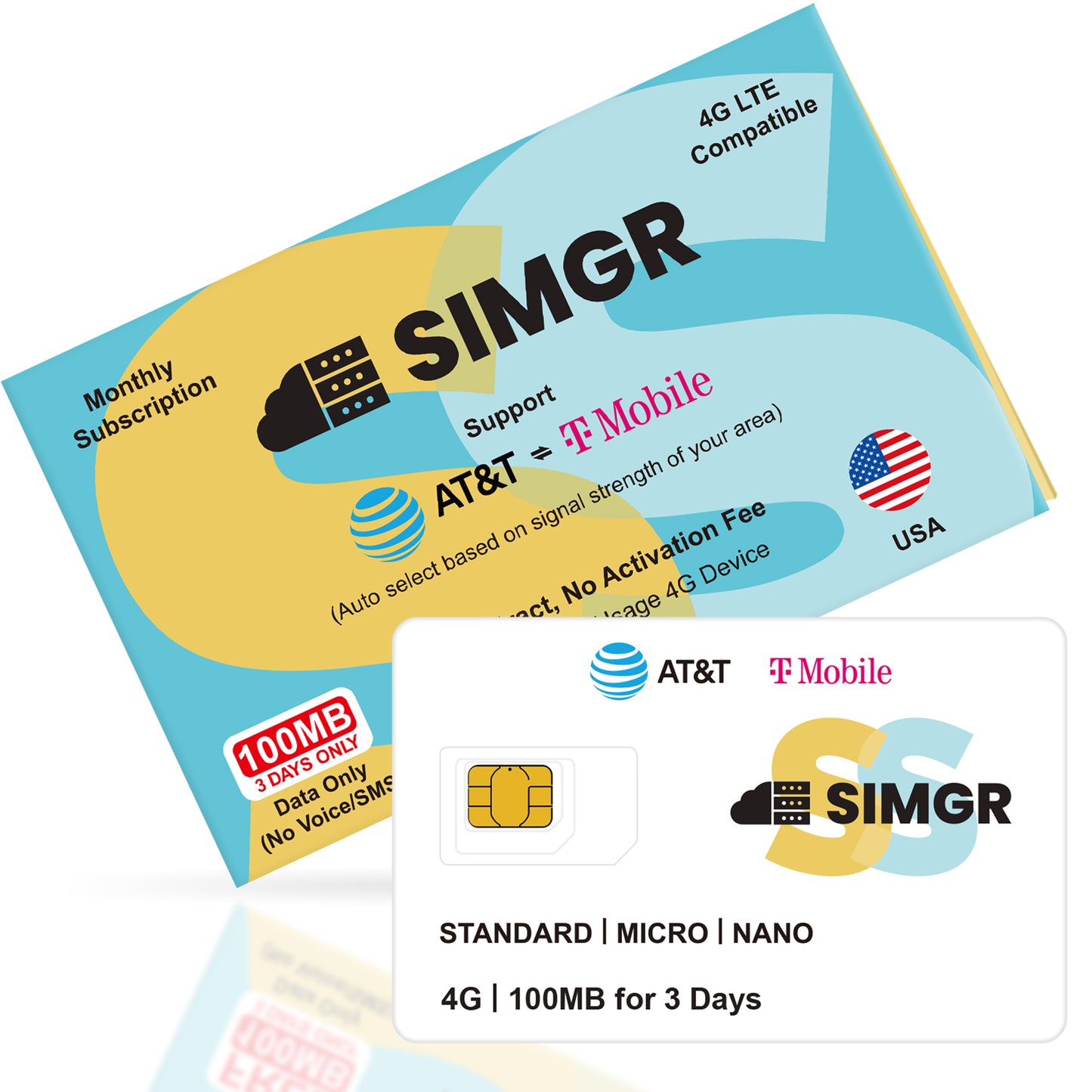 USA Only Prepaid SIM Card|FREE 100MB